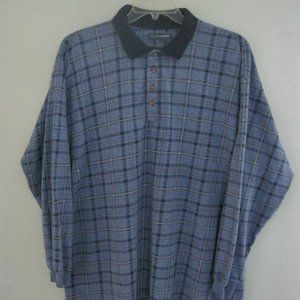 Mens Vintage Blue Plaid Shirt Size 2x